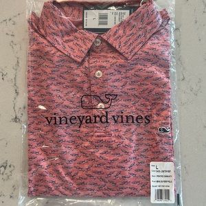 Vineyard Vines short sleeve polo. Performance bass, lobster reef.